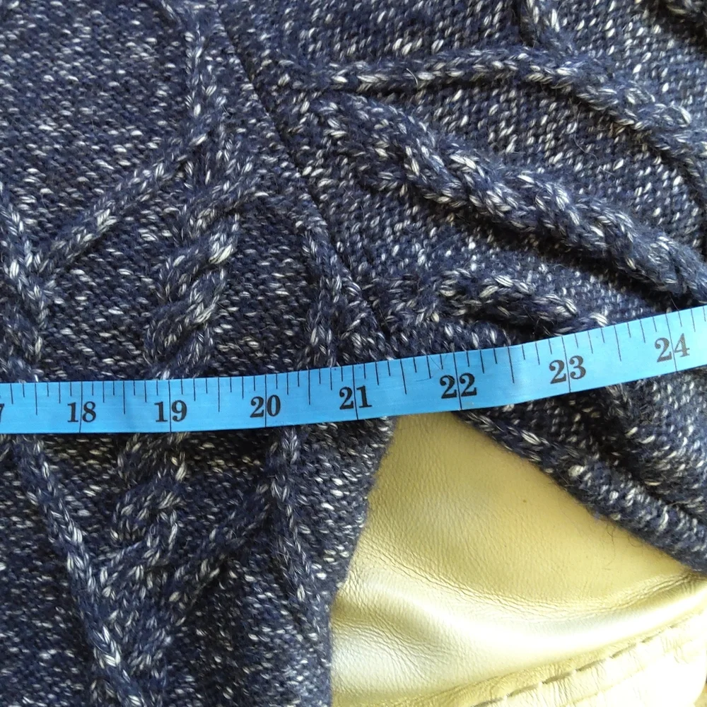 Banana Republic shawl collar blue heavy knit yak wool blend sweater